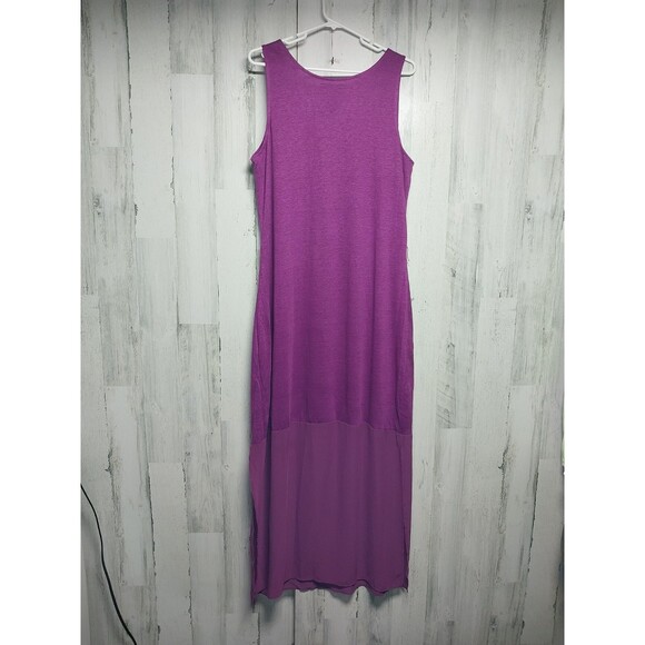 LANE BRYANT 14/16 SPICY ORCHID Linen Chiffon Sleeveless Maxi Dress - Picture 5 of 8